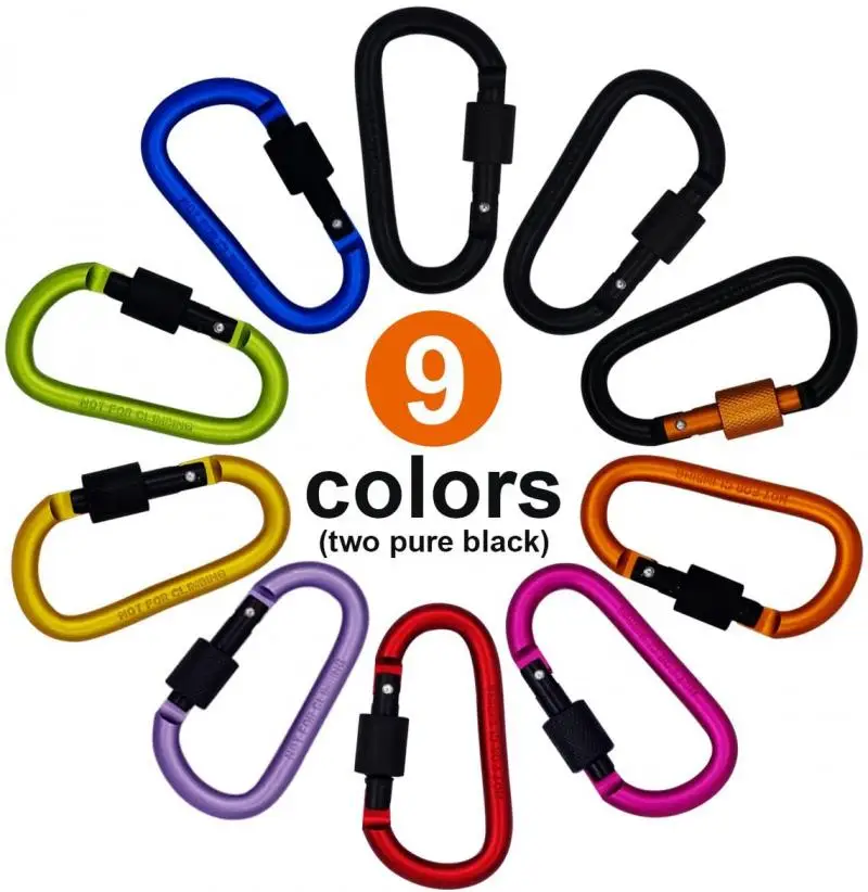 

10pcs Outdoor Key Chain Outdoor Buckles Multi purpose Silver/Black Aluminum Spring Belt Clip Practical Buckle Carabiner