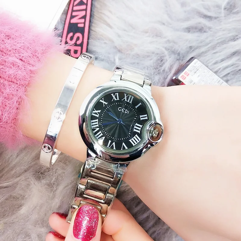 Роскошные Брендовые женские часы с браслетом из нержавеющей стали Кварцевые