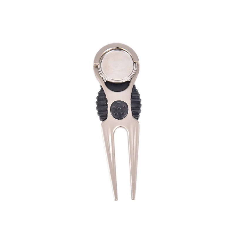 

1pc Golf Divot Tool Repair Switchblade Tool Pitch Groove Cleaner Golf Pitchfork Golf Accessories Putting Green Fork