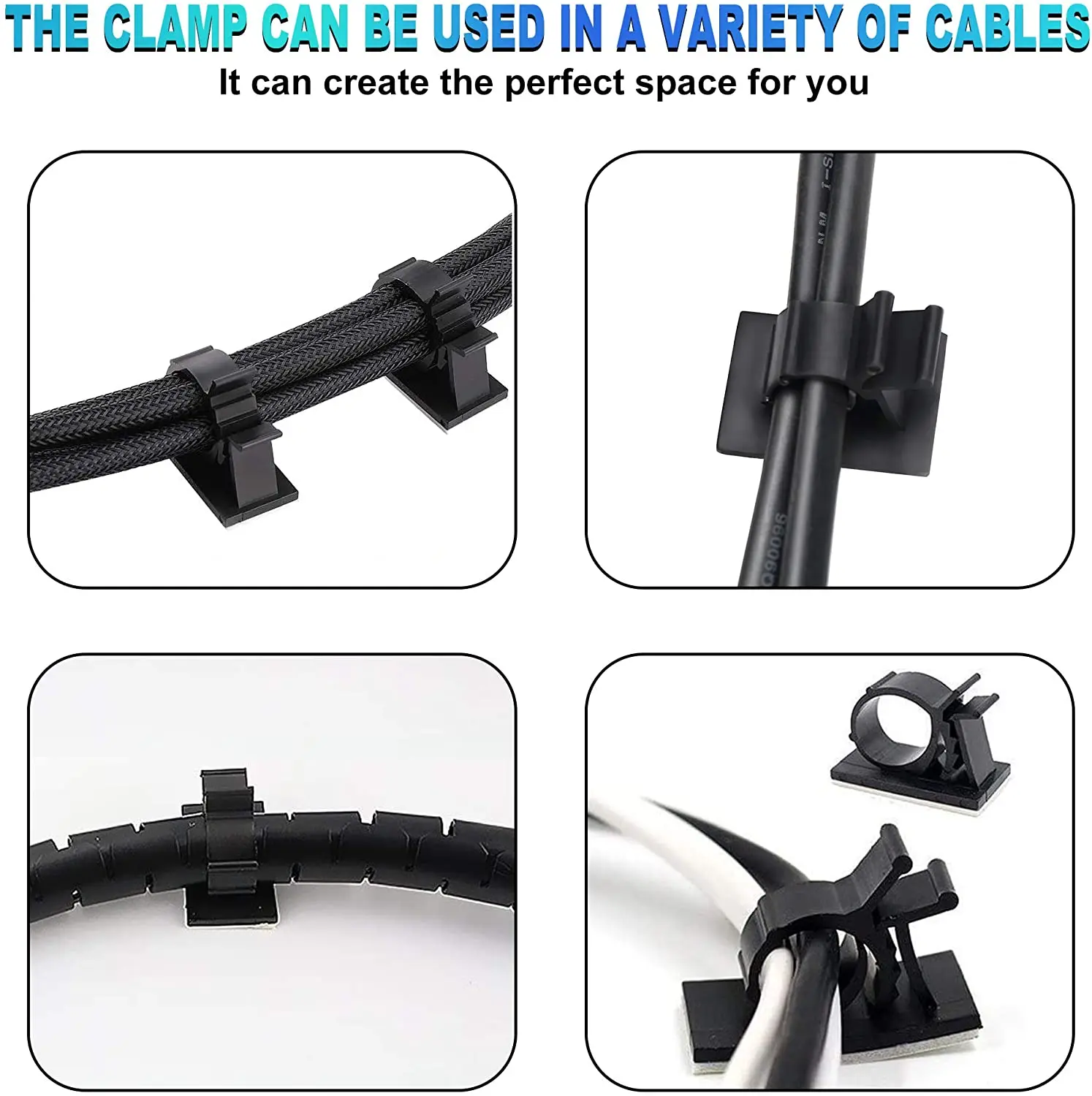 10PCS Self-adhesive Cable Organizer Clips Adjustable Desk Wire Tie Fixed Clamp Line USB Management Holder Home office Car | Электроника