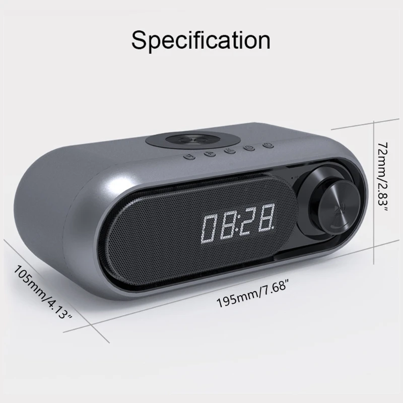 

Desktop Portable Smart Wireless Charging Bluetooth-compatible Speaker Micro USB Power Rechargeable Li-Battery AUX Port