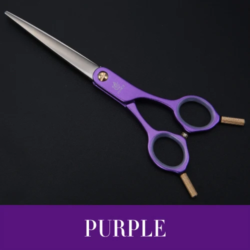 purpel Fenice высококлассные 6 дюймовые профессиональные ножницы для стрижки собак, прямые ножницы, инструменты для ухода за домашними животными Tijeras Makas - Цвет: purpel