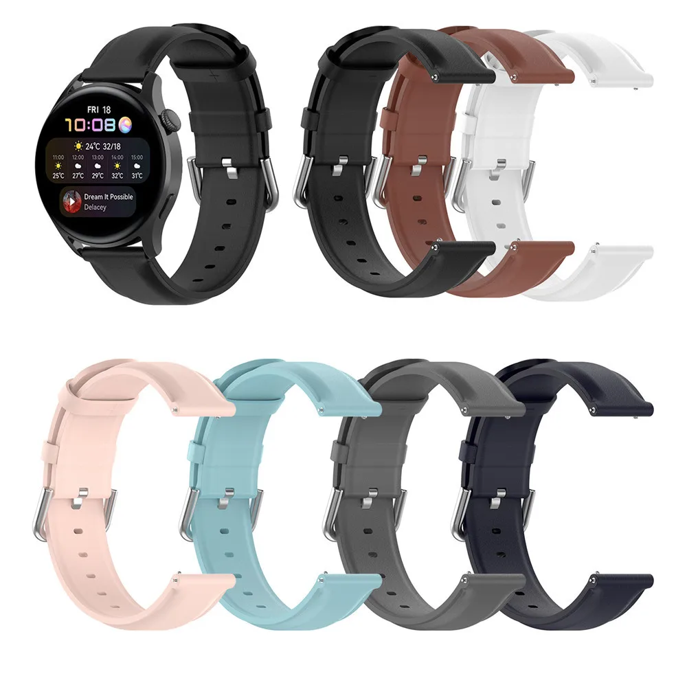 

Watchband Replacement 20MM/22MM Leather Watch Strap for Huawei Watch GT3 46mm/GT Runner/GT3 42mm Watch Accessories