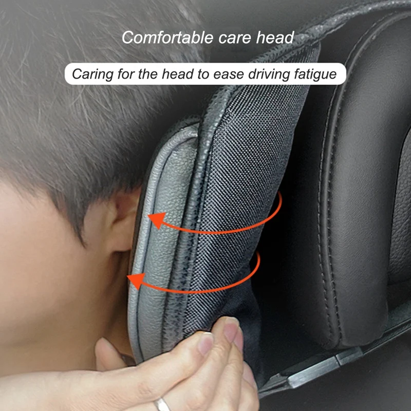 

Universal Car Seat Headrest Pillow, Adjustable Seat Head Memory Foam Neck Pillows Leather Pillow