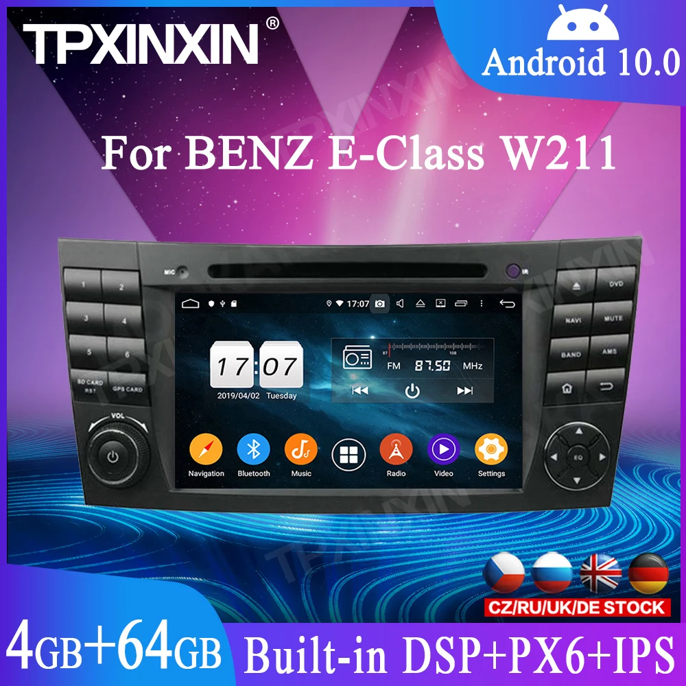 

Магнитола для Benz E-Class W211 CLS W219 Android 10 PX5/PX6