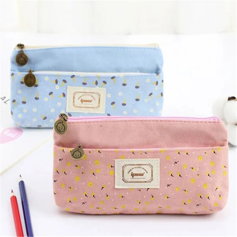 

New Women Vintage Flower Cosmetic Bag Makeup Bag portable Female Zipper small Toiletry Make Up Bags Travel Beauty Organizer