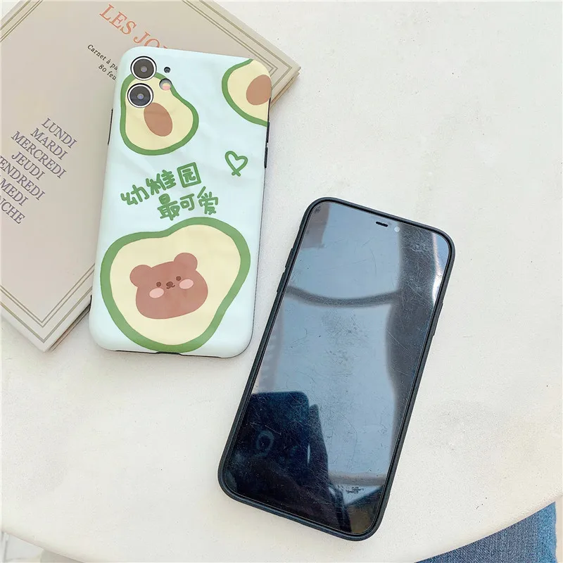 iPhone 8Plus Case X Cover Cartoon Cute Bear Rabbit Scrub New 11Pro Max Fashion se 2020 Phone AppleXr 7 XSMax Girl's gift | Мобильные