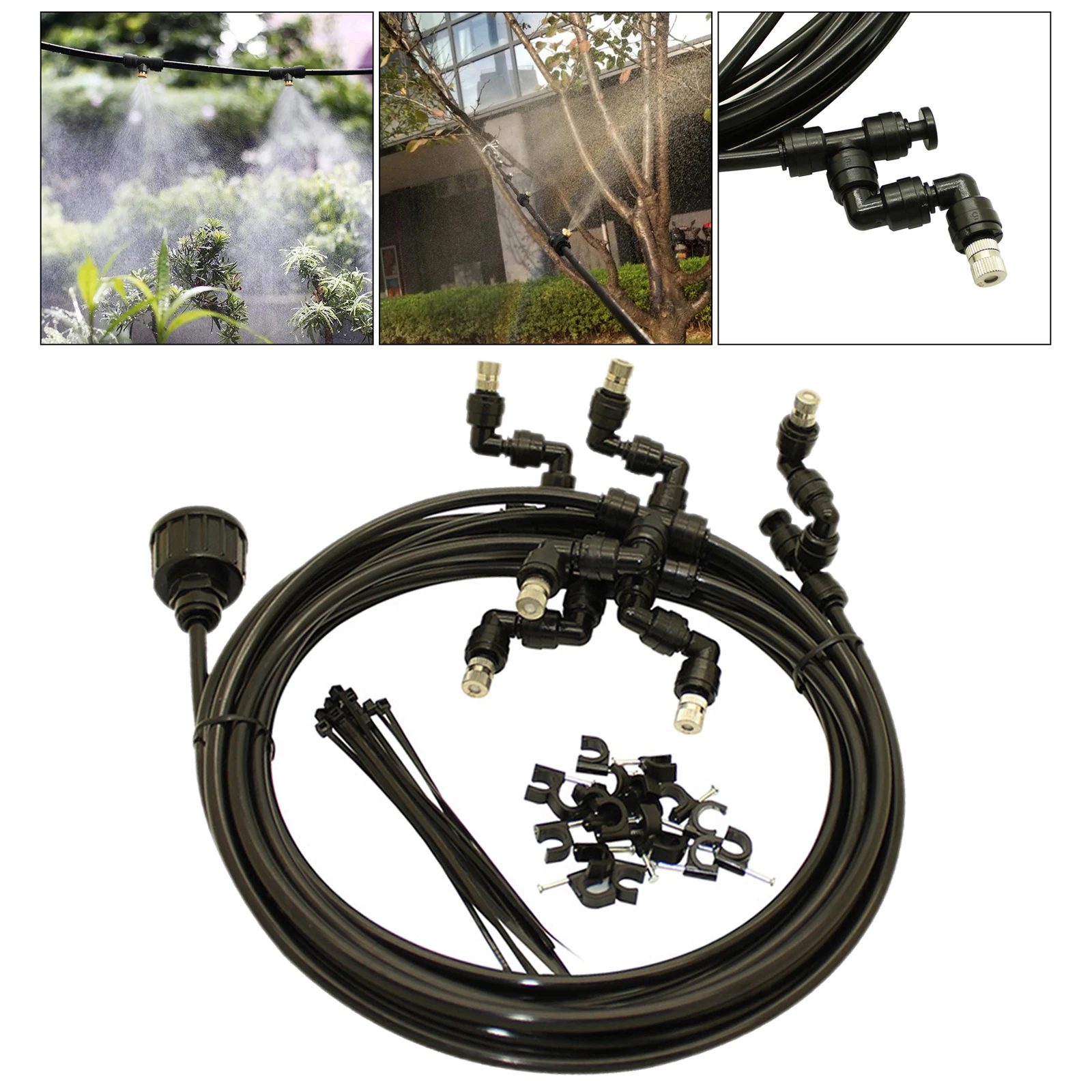 

Low Pressure Water Misting Hose Sprinkler Cooling System Kit Mister 6m Long