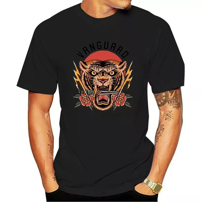

2021 new hot-selling 100% pure cotton short-sleeved T-shirt for men and women VAGUARD printing Harajuku casual couple T-shirt