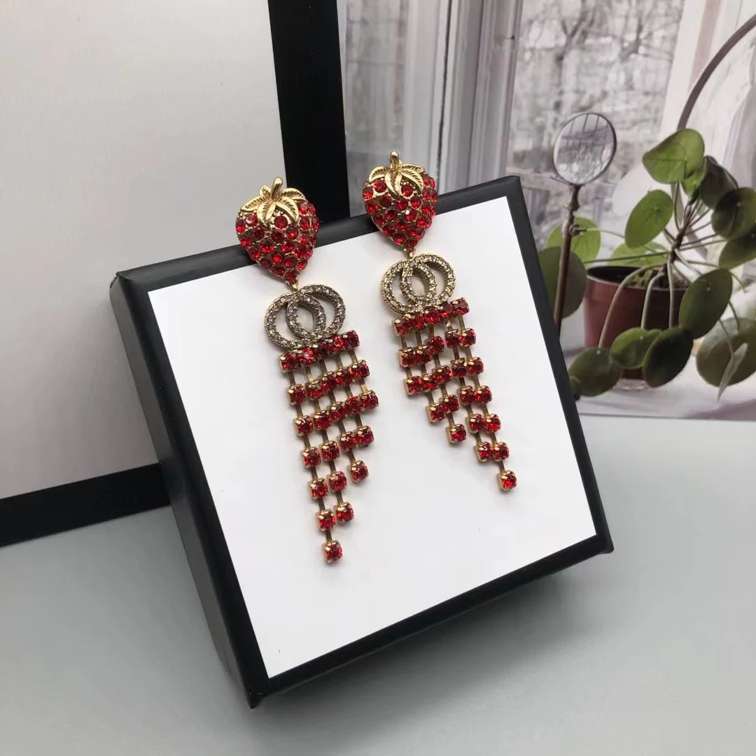 

Изысканные женские модные серьги из серебра 925 пробы в виде клубники, оригинальные высококачественные фирменные украшения, Изысканный лого...