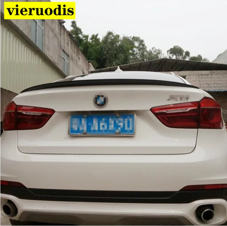 

Car Styling ABS Plastic Unpainted Primer Color Rear Trunk Boot Wing Roof Lip Spoiler Auto Part For BMW F16 X6 2015 2016
