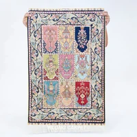 2'x3' Persian Silk Carpet Garden Design Handmade Exquisite Four Season Rugs (YWX187A)