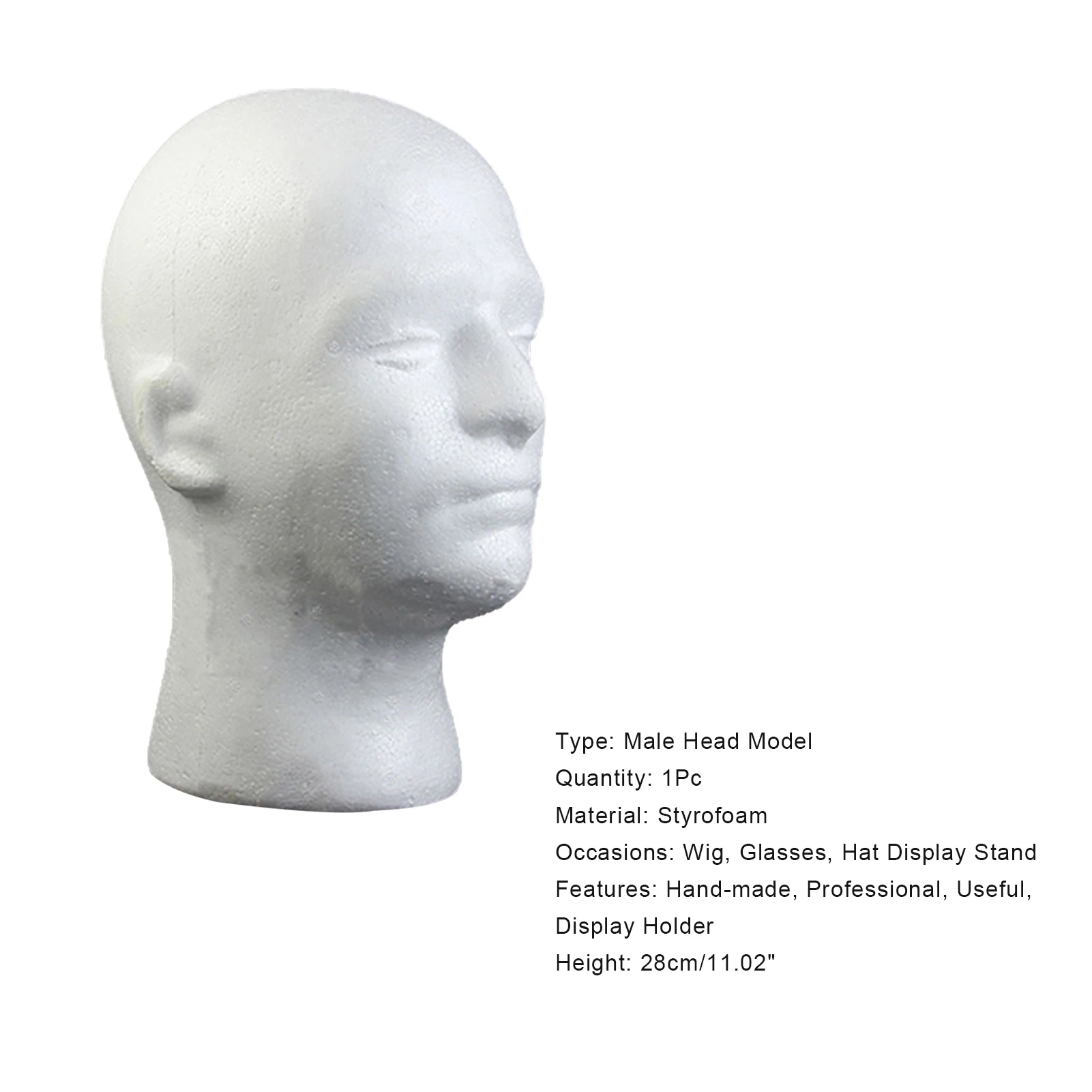 

2021 Hot Male Head Model Lightweight Dummy Scarf Head Mannequin Men Male Face For Hat Glasses Display Model One Color Available