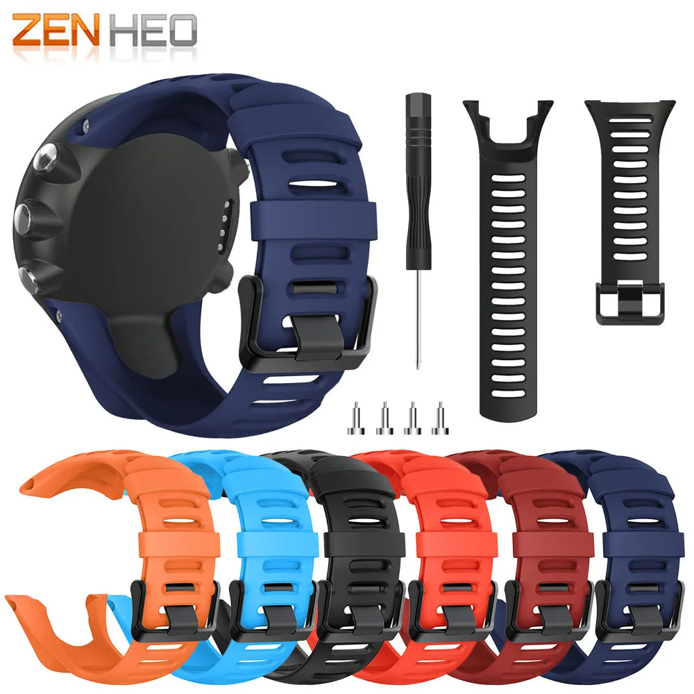 Резиновый силиконовый ремешок для SUUNTO Ambit 1 2 3 2R 2S Ambit 3S 3R 3P Ремешки для наручных часов 24 мм спортивные часы ремешок черная Пряжка браслет