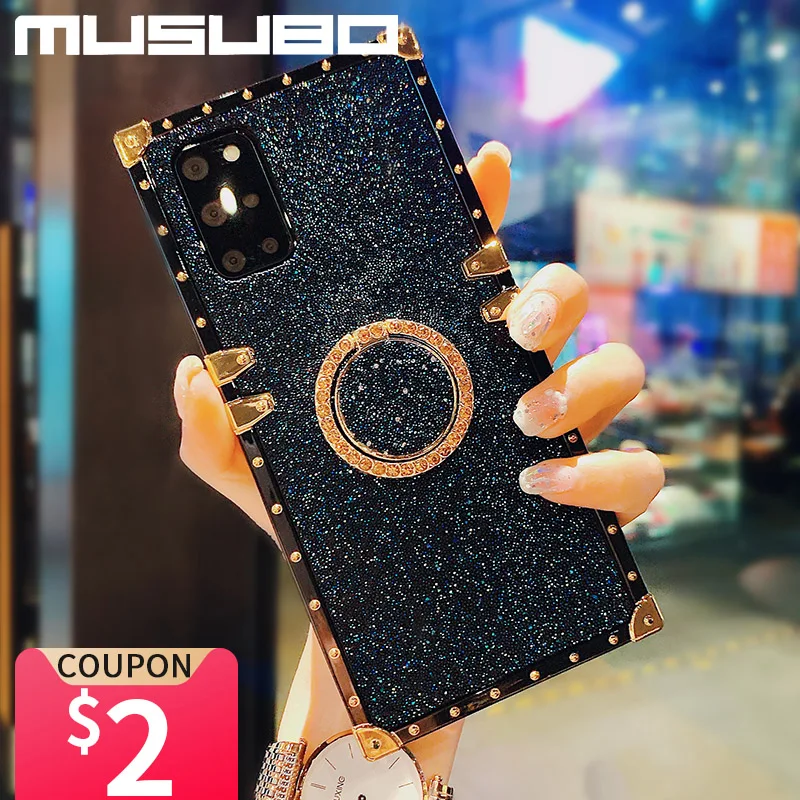 Musubo Shining Bling Cases For Samsung S22 Ultra S21 Plus 20 Fe Fashion Ring Cover A13 5G A12 A42 A52 A72 A03S Girl Fundas Coque