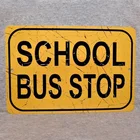 Школьный автобус остановка водитель улица Реплика транспортировка Желтые Детские автобусы жестяной знак металлический постер металл
