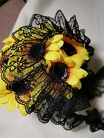 1yards black pleated lace flowers fabric 5cm lace trim craft supplies guipure ribbon sewing accessories dentelle encajes qt6