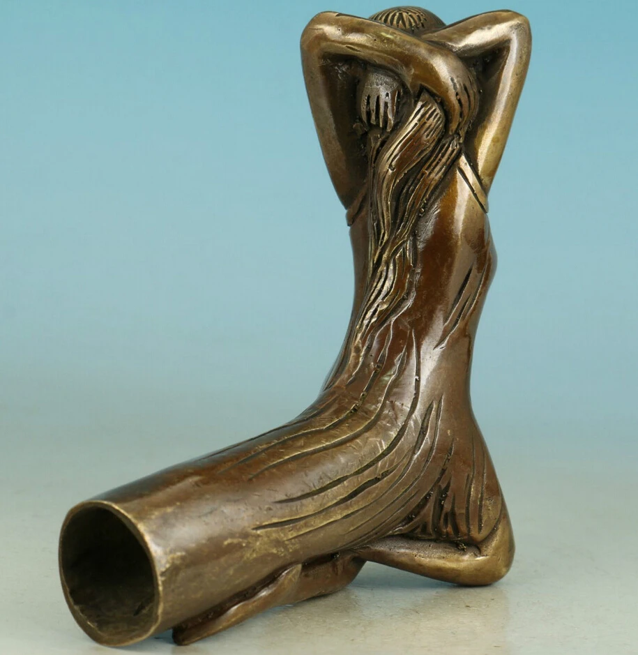 Бесплатная доставка китайская старинная бронза ручная работа резная статуя