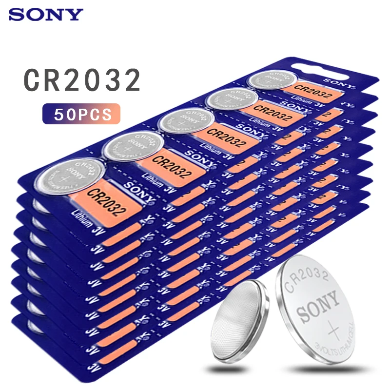 

50pcs For SONY 2032 battery cr2032 cr 2032 5004LC KL2032 SB-T15 3v Button Cell Coin Lithium Batteries for Watch Computer Toys