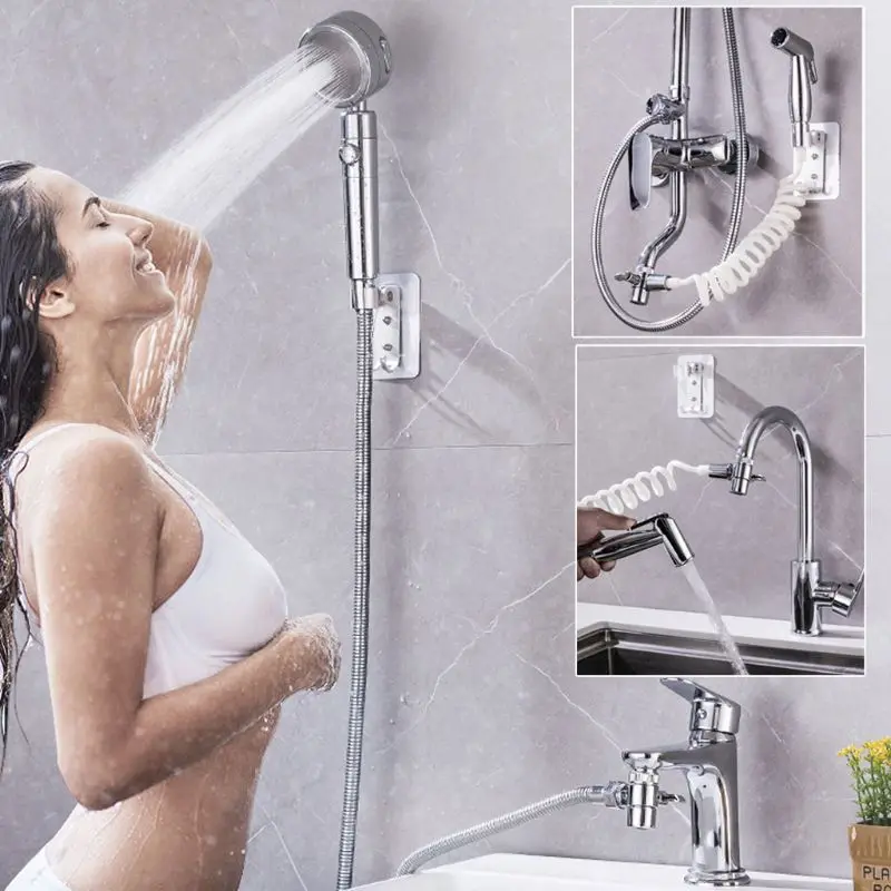 

Wash Face Basin Water Tap External Faucet Shower Flexible Nozzle Sprinkler Kit
