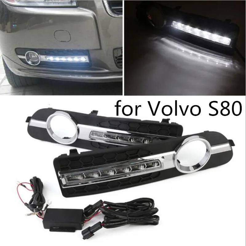 2 шт. Тюнинг автомобилей для Volvo S80 2009 - 2013 Светодиодный дневной светильник дневные