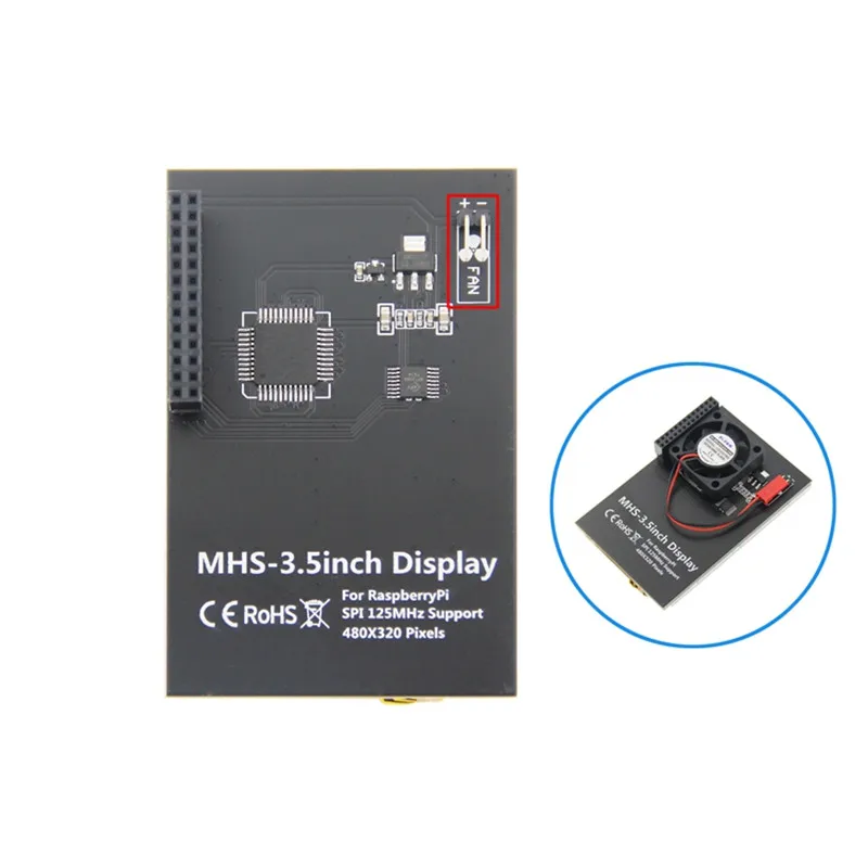 RPi4 Новый 3 5 дюймовый сенсорный ЖК дисплей 125 МГц SPI TFT + чехол ABS для Raspberry Pi 4 Model B 3B