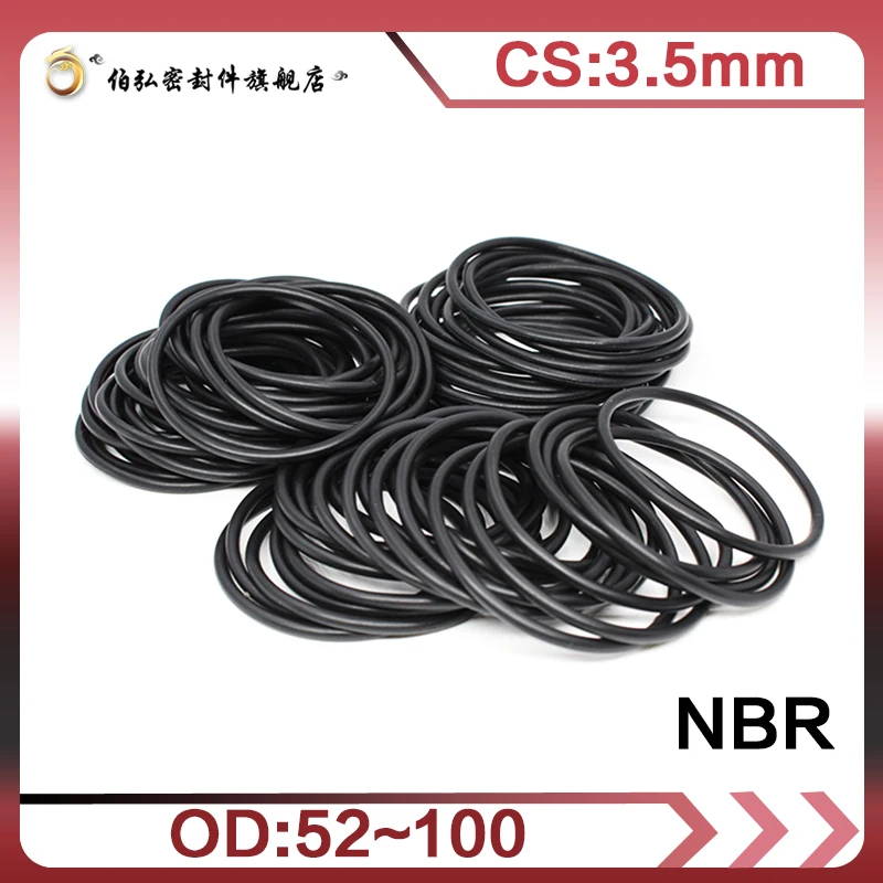 

Nitrile Rubber O-Ring 10PCS/lot NBR Sealing CS 3.5mm OD52/55/56/57/58/60/65/70/75/80/85/90/95/100mm O-Ring Seal Gasket Ring