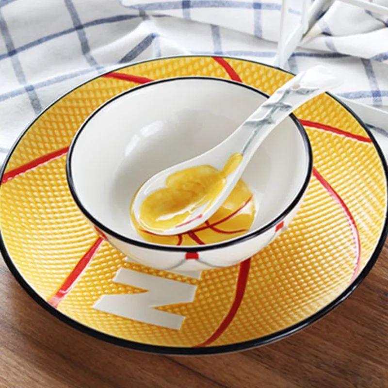 Творческий Детский шар керамическая посуда Баскетбол закуски чаша для риса