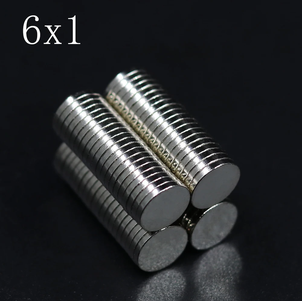 

20/50/100/500 Pcs 6x1 Neodymium Magnet 6mm x 1mm N35 NdFeB Round Super Powerful Strong Permanent Magnetic imanes Disc 6x1