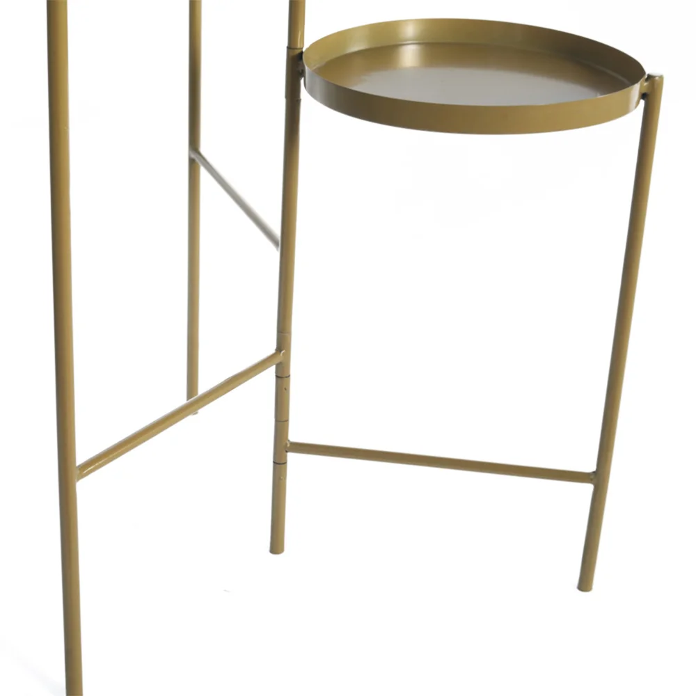

Tri-Level Metal Plant Stand Home Balcony Storage Shelf Flowerpot Rack (Golden)
