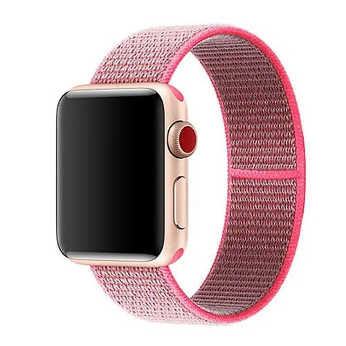 Спортивный нейлоновый ремешок для apple watch 4, apple watch 5, ремешок correa iwatch 44 мм, 40 мм, 38 мм, 42 мм, apple watch series 4, 3, 2, 1 - Цвет ремешка: hot pink