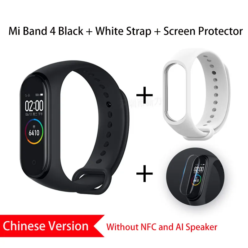 CN White Xiaomi Mi группа 4 смарт-браслет Цвет Экран активно-матричные осид сердечного ритма Водонепроницаемый спортивные Фитнес Bluetooth гарнитура глобальная версия - Цвет: CN White