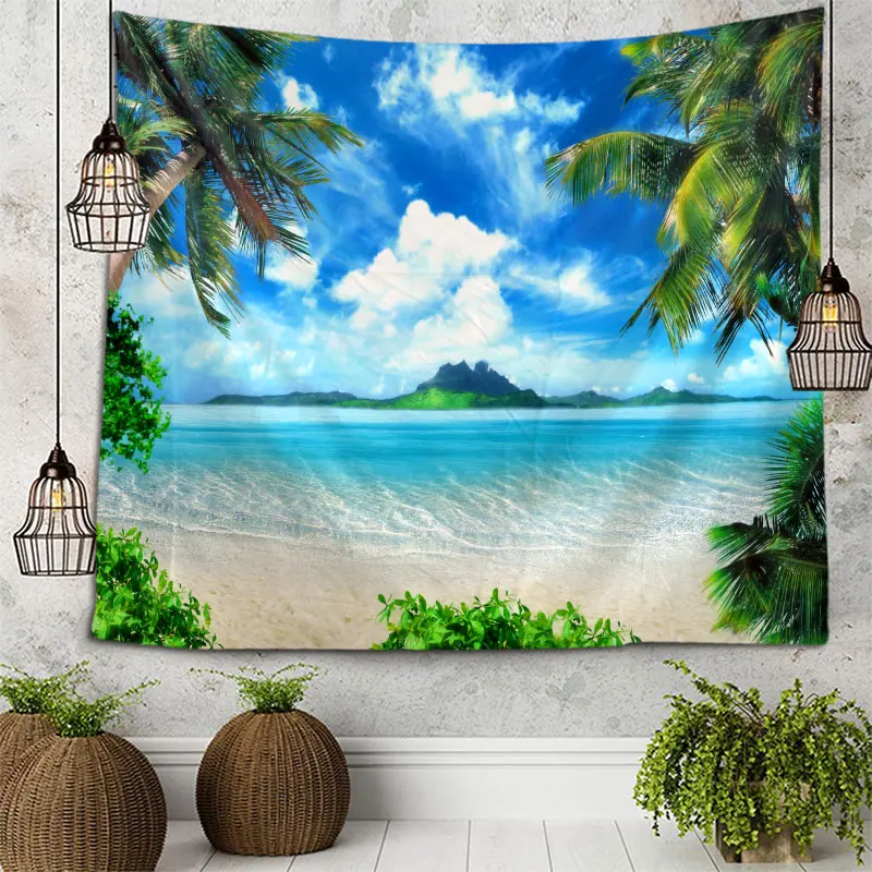 

Beach Tapestries Wall For Home Deco Living Room Bedroom Large Size
