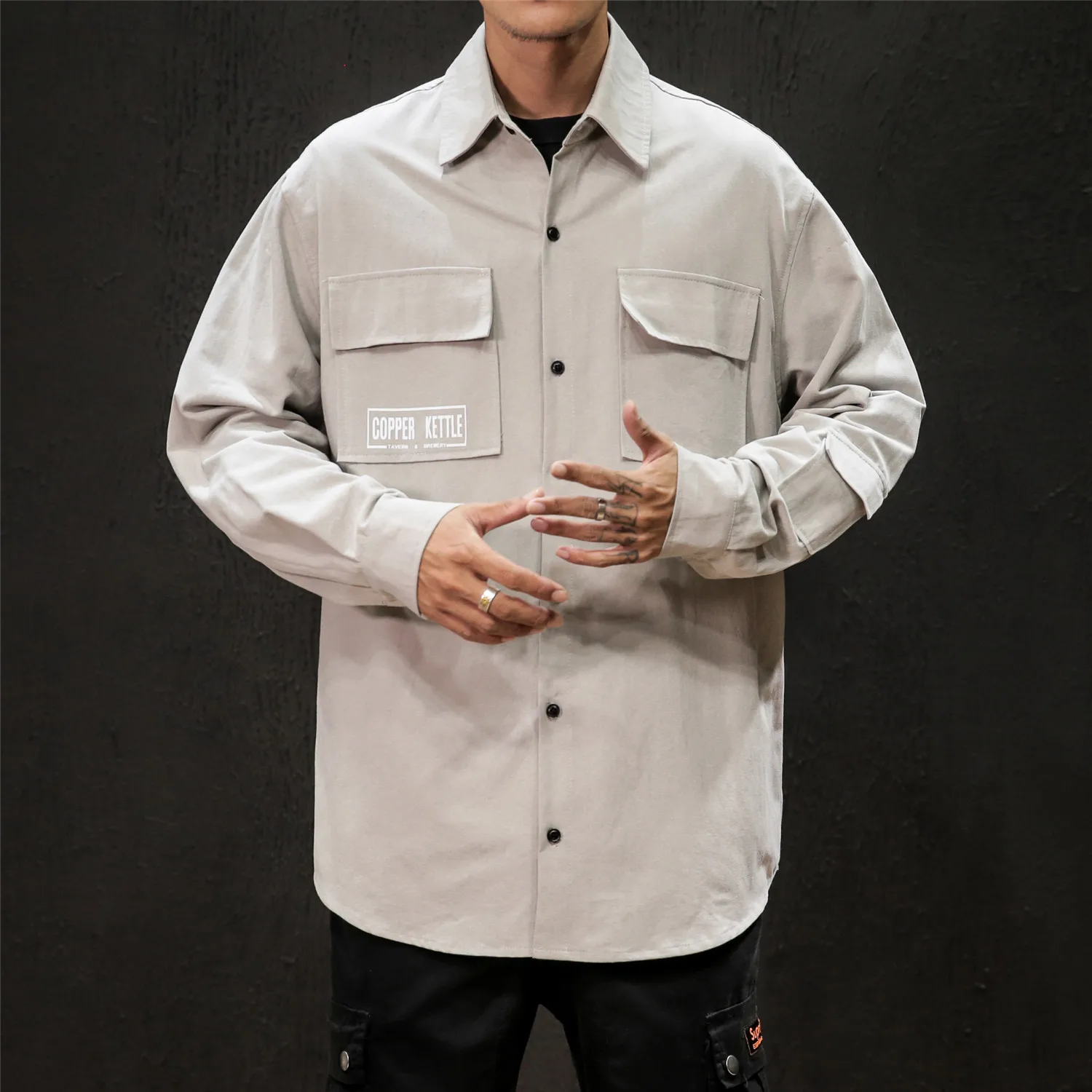 FUGOISM Shirt Men Casual Slim Fit Button Male Solid Chest-Pockets Blouse Social Short Sleeve Tops | Мужская одежда