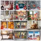 Алмазная 5D картина сделай сам с полными квадратнымикруглыми стразами, Рождественский зимний пейзаж, алмазная вышивка, картина стразы, украшение для дома