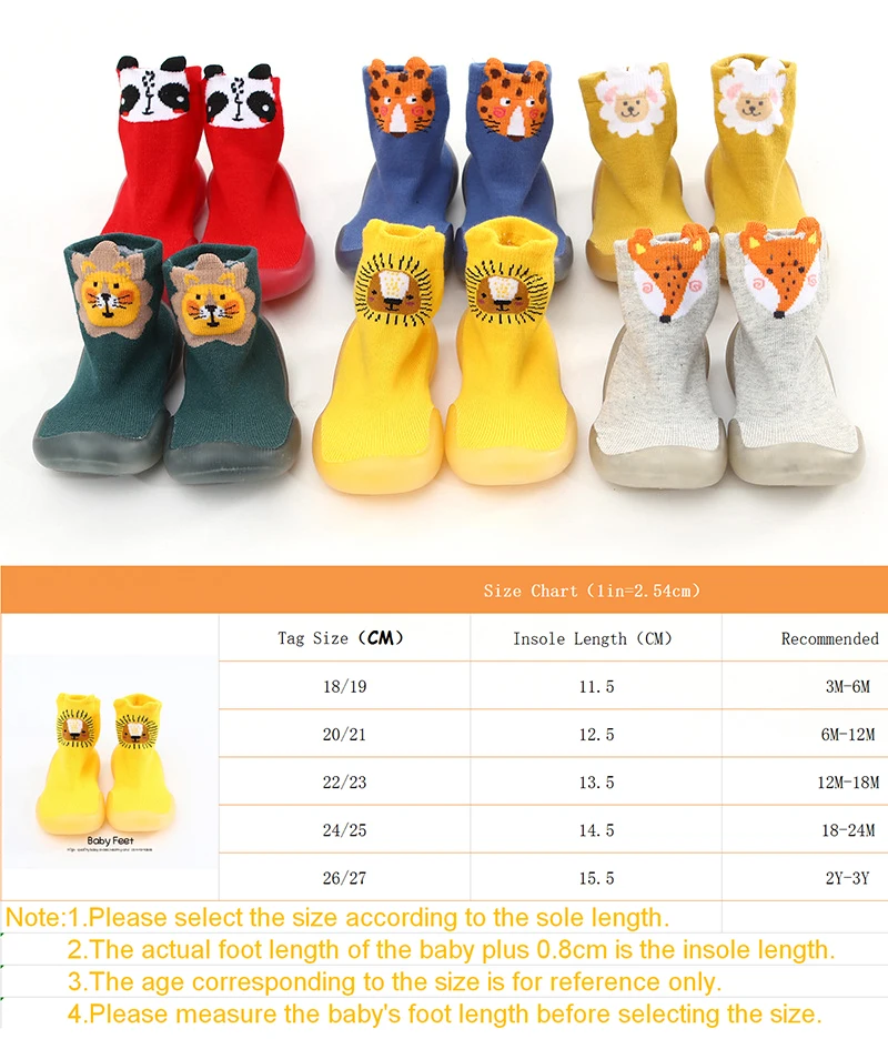 

Baby First Shoes Unisex Toddler Walker For Winter Thick Cotton Animal Styles Baby's Outdoor Breathable Cotton Sock Shoes