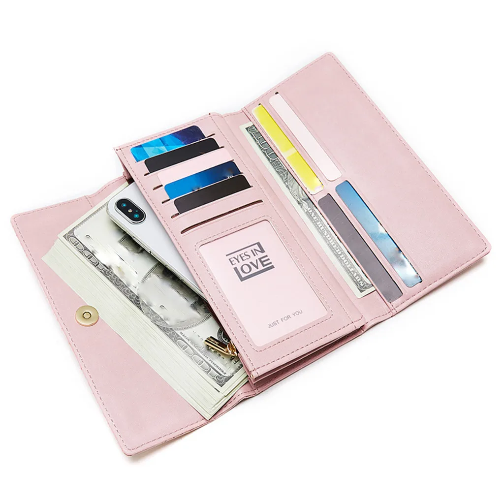 Женский кожаный кошелек Aelicy Длинный дизайнерский с магнитной застежкой и