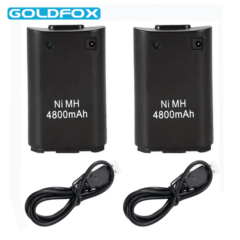 2PCS 4800mAh Batteries for Microsoft Xbox 360 Xbox360 Wireless Game Controller Gamepad Ni MH Replacement Backup Battery Pack | Электроника