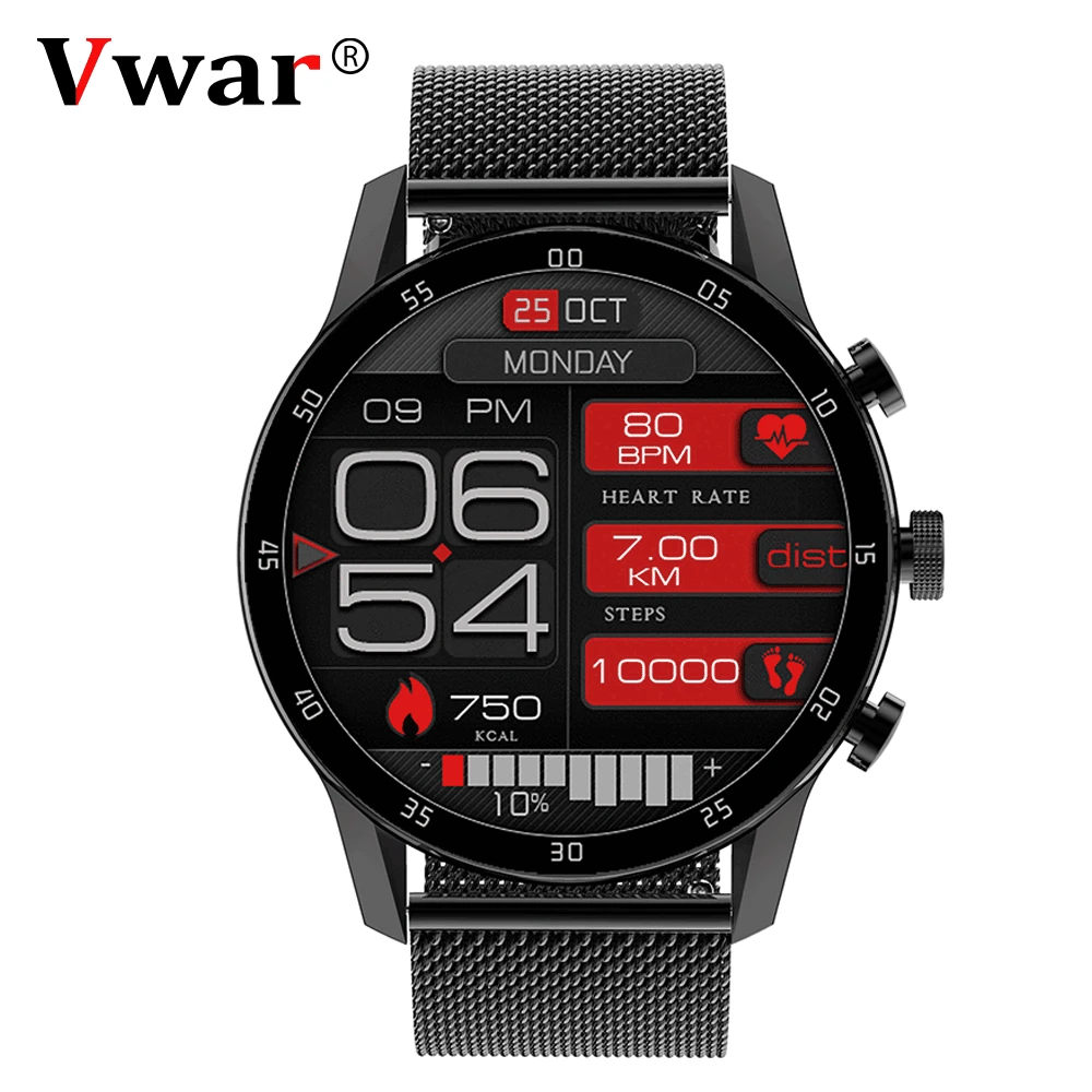 Vwar Смарт часы для мужчин ECG PPG Bluetooth Вызов Беспроводное зарядное устройство Кнопка