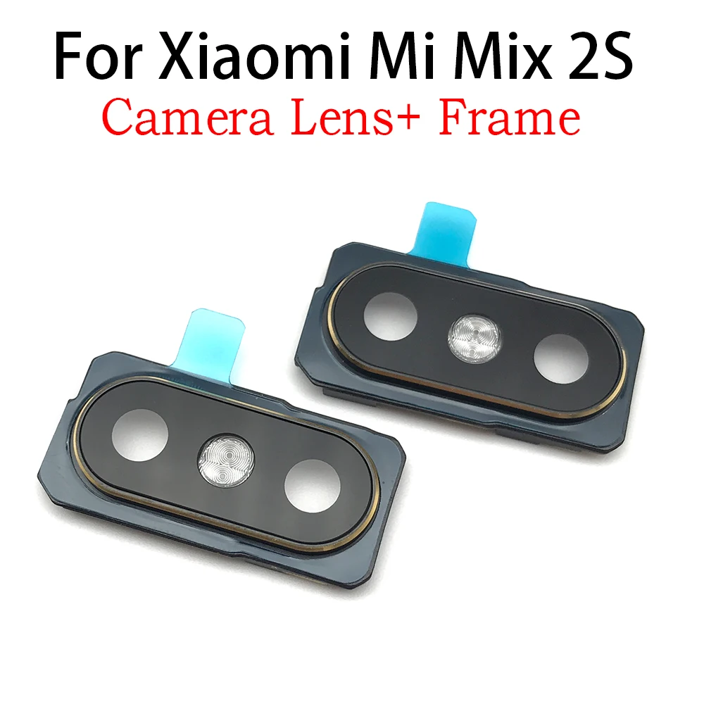 

Mix 2S Camera Lens Glass Back Cover With Metal Frame Holder Replacement For Xiaomi Mix 2S