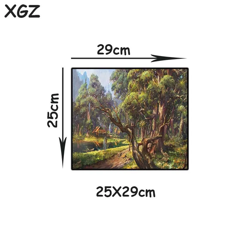 

XGZ Landscape Extra Large Size Game Mouse Pad Forest Travel Oil Painting Computer Desk Pad Universal Natural Rubber for Lol