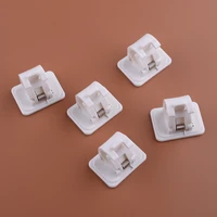 5pcs white abs self stick curtain wall hanging rod holder clips hooks brackets fit for kitchen bathroom bookshelf furniture