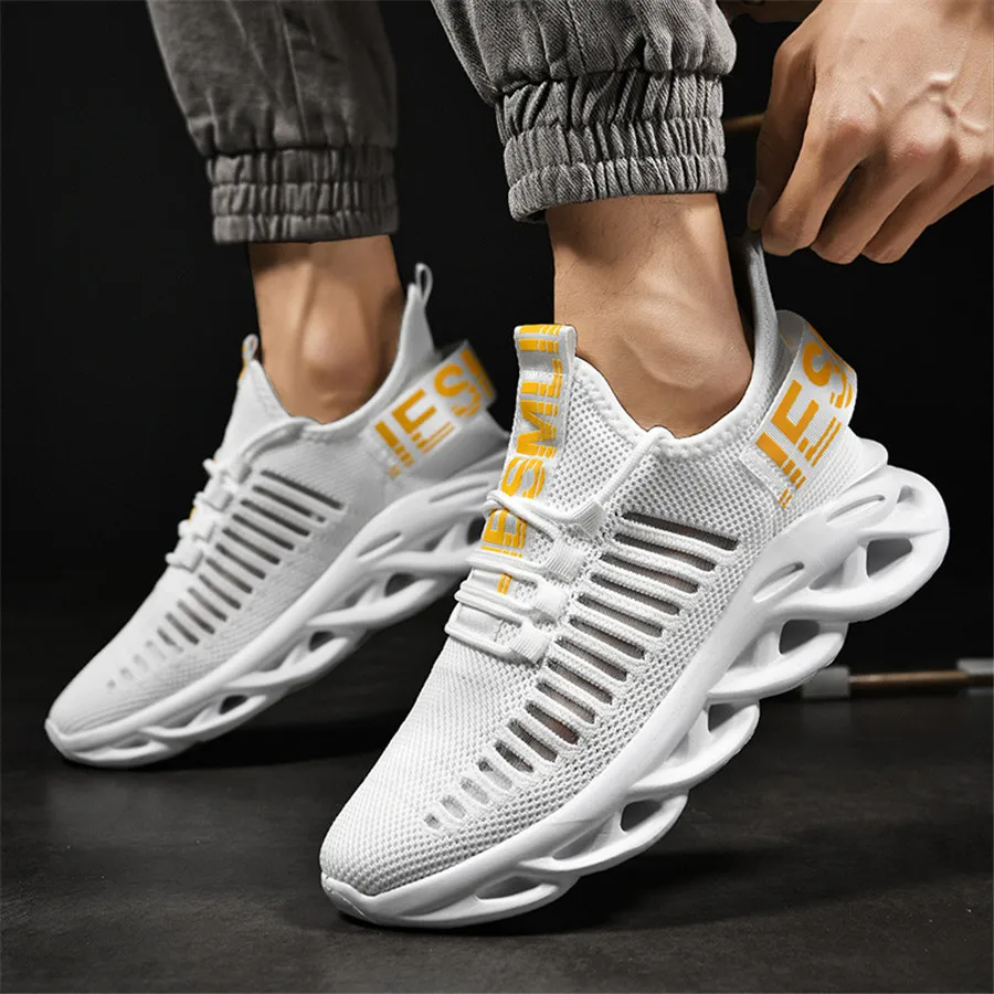 

New Men Chunky Sneakers Mesh Breathable Summer Fashion Platform Lightweight Mens Casual Shoes White Big Mesh (Air Mesh) Basic