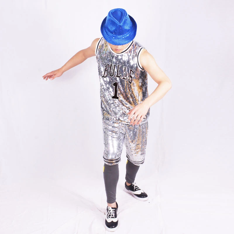 

2019 джазовая сцена костюмы для певцов мужчин s DJ DS ночной клуб Мужской жилет с блестками куртка хип-хоп костюм мужчины Rave одежда DN2936