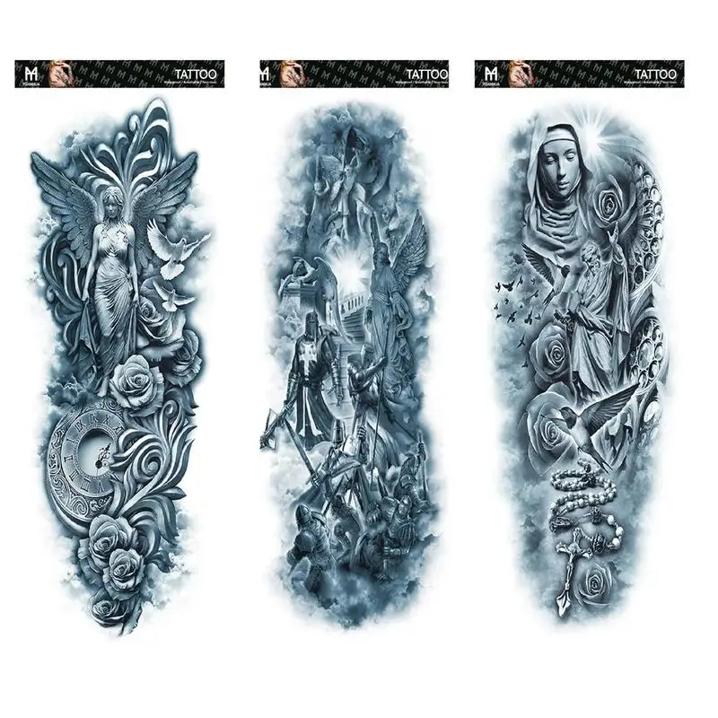 1 шт. черный Лев татуировки Временные наклейки яростное животное для мужчин тело