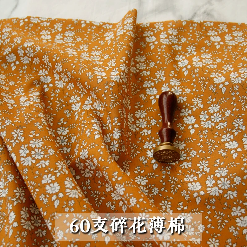Summer Thin Floral Cotton Poplin Fabric for Making Dress Garment Material, 140x50cm, Transparent and Soft for DIY Cloth Projects, 60s Quality image 2