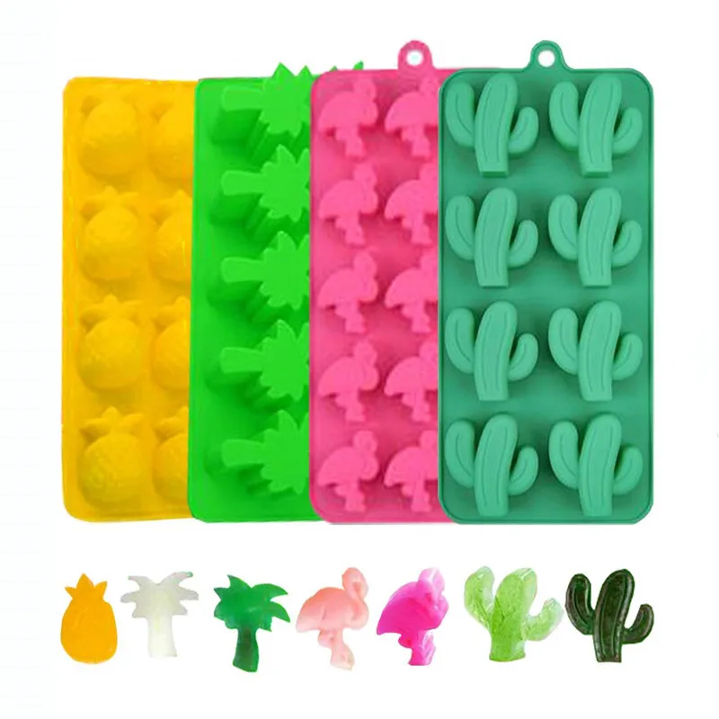 1 шт. силиконовые формы для льда DIY ананас Фламинго кактус шоколадные инструменты