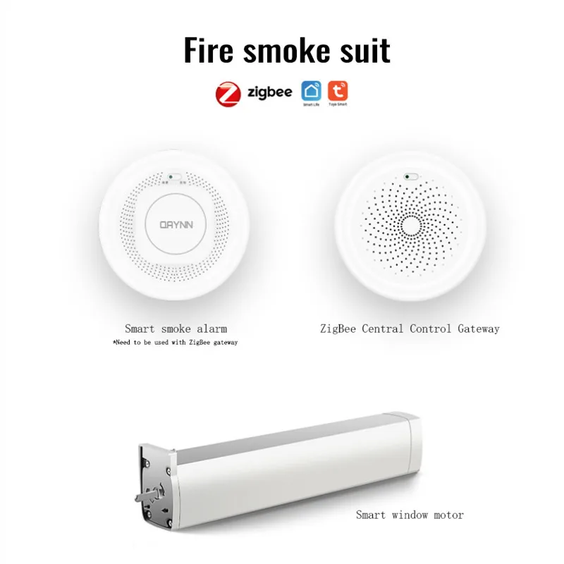 Датчик дыма ZigBee Tuya Smart Life Wi Fi датчик для защиты от огня и система пожарной