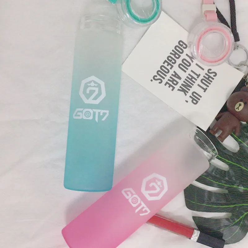KPOP GOT7 чашка для воды никогда не стеклянная бутылка градиент матовый напиток JB