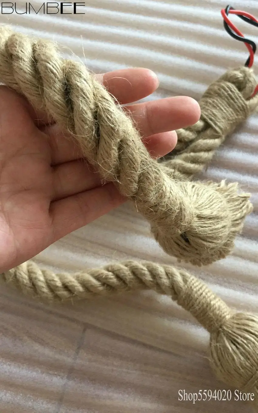 Винтажный подвесной светильник из пеньковой веревки креативный потолочный в